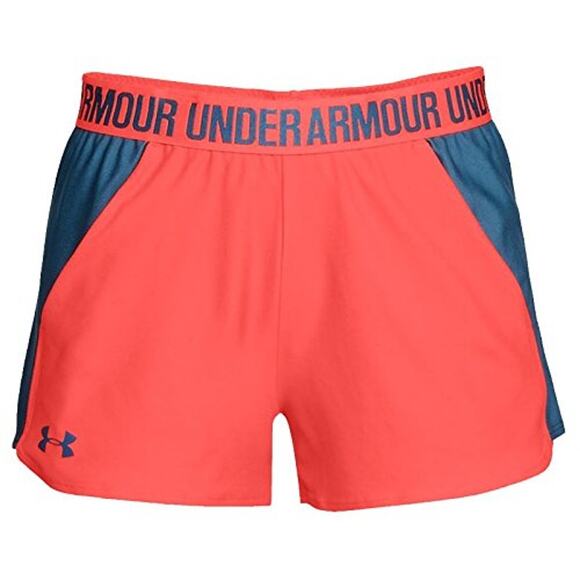 Under Armour HeatGear Women’s Shorts Small Red Orange Maroon Waistband  $30 - Picture 1 of 5